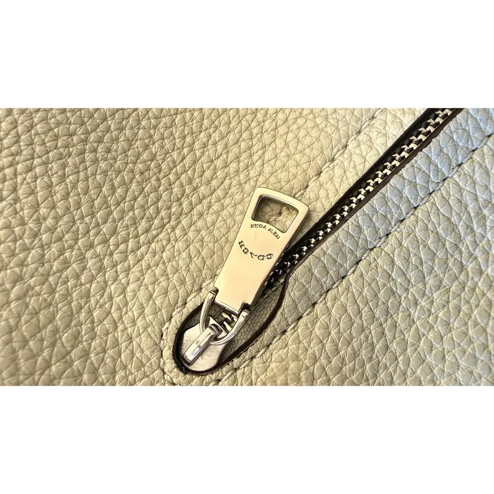 Coach Abbey Gray/Green Pebbled Leather Hobo Shoulder Bag Silver Hardware Slouchy